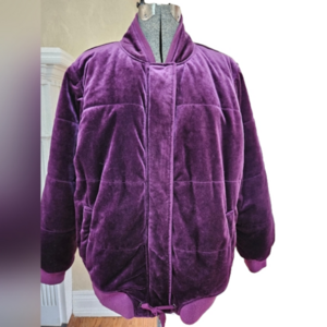 Roaman's Purple Velvety Zip-up Puffer Coat-Size 22/24 1X